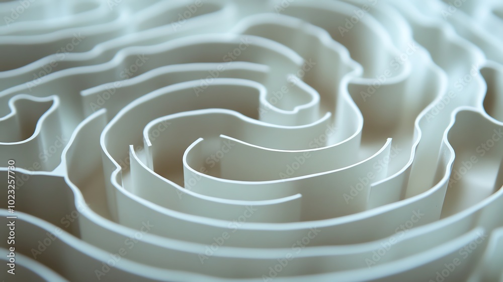 Complex paper cut maze with abstract pathways and geometric precision, paper cut maze, abstract complexity Complex paper cut maze with abstract pathways and geometric precision, paper cut maze, abstract complexity