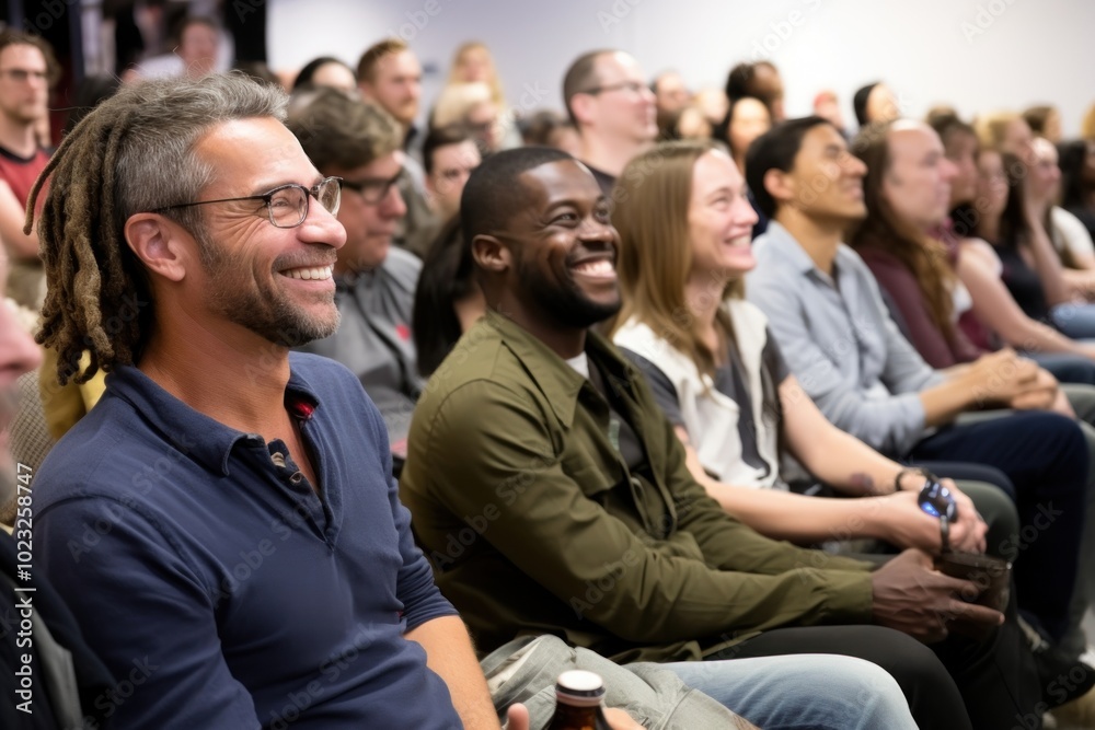 Audience performance sitting smiling. Audience performance sitting smiling.