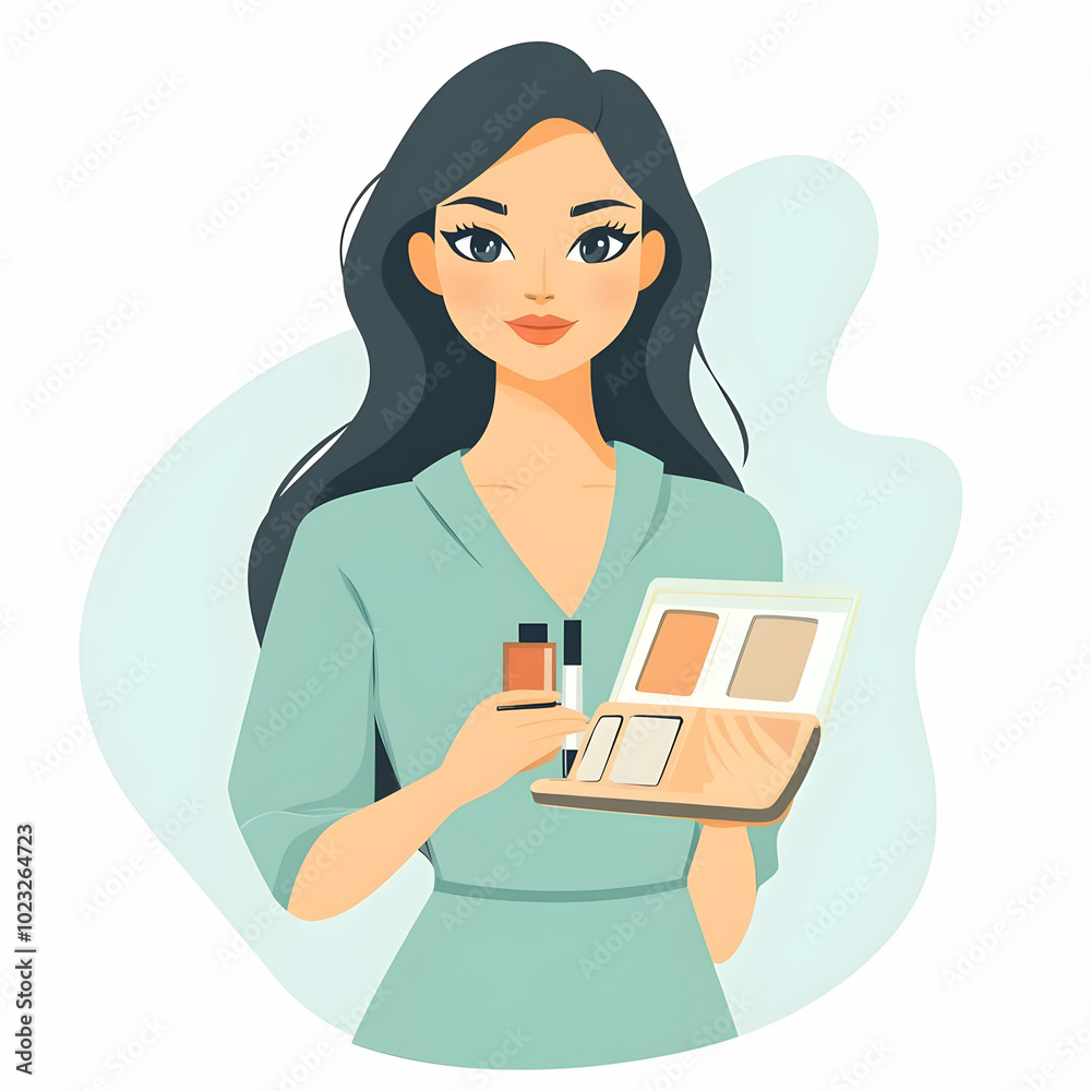 Person Holding Makeup Kit and Mirror Against Blank Background for Beauty Service Concept - Symbolizing Efficient and Friendly Beauty Services Person Holding Makeup Kit and Mirror Against Blank Background for Beauty Service Concept - Symbolizing Efficient and Friendly Beauty Services