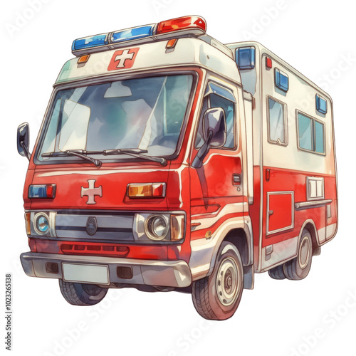 Emergency Vehicle Ambulance Icon Isolated on White Background
