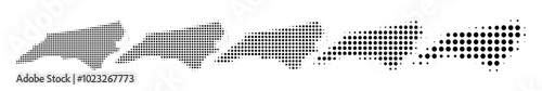 North Carolina Map halftone in different sizes
