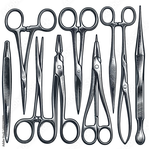 Forceps set vector illustration