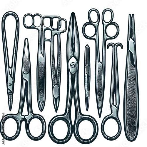 Forceps set vector illustration