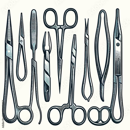 Forceps set vector illustration
