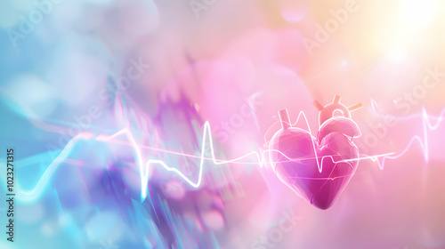 Digital Heartbeat Pulse Line: Medical Technology Concept
 photo