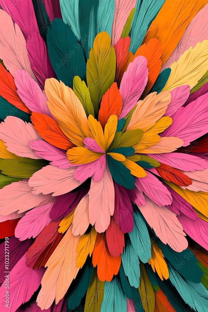 Abstract colorful feather pattern Abstract colorful feather pattern