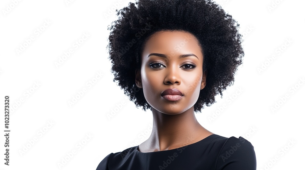 Confident and beautiful young African Zulu businesswoman standing against a white background, showcasing professionalism and elegance. Ideal representation of diversity, leadership, Confident and beautiful young African Zulu businesswoman standing against a white background, showcasing professionalism and elegance. Ideal representation of diversity, leadership,