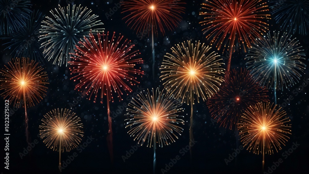 Fototapeta premium fireworks on the background