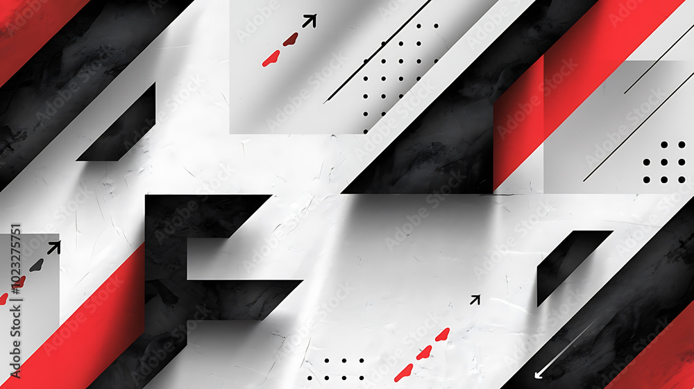 Abstract geometric shapes in red and black on a white background, minimalist design, modern and dynamic, ideal for technology or business presentations.
Abstract geometric shapes in red and black on a white background, minimalist design, modern and dynamic, ideal for technology or business presentations.