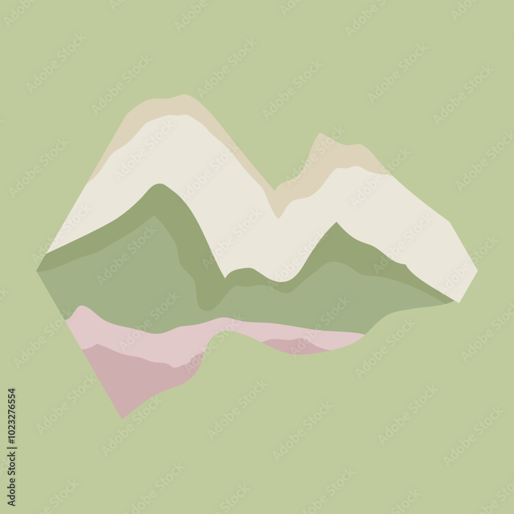 Illustration of mountains with layers of color Illustration of mountains with layers of color