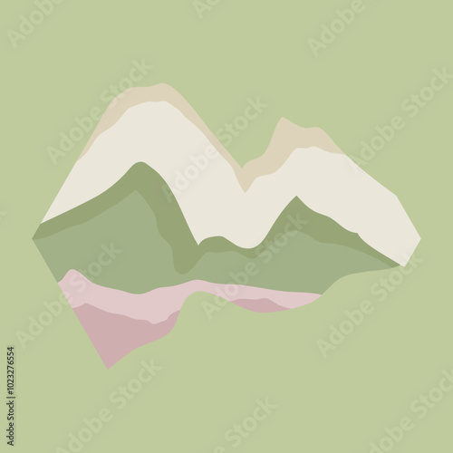 Illustration of mountains with layers of color  photo