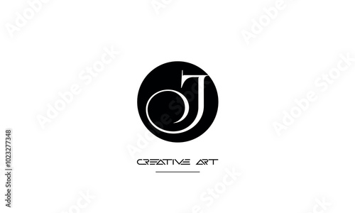 JO, OJ, J, O abstract letters logo monogram