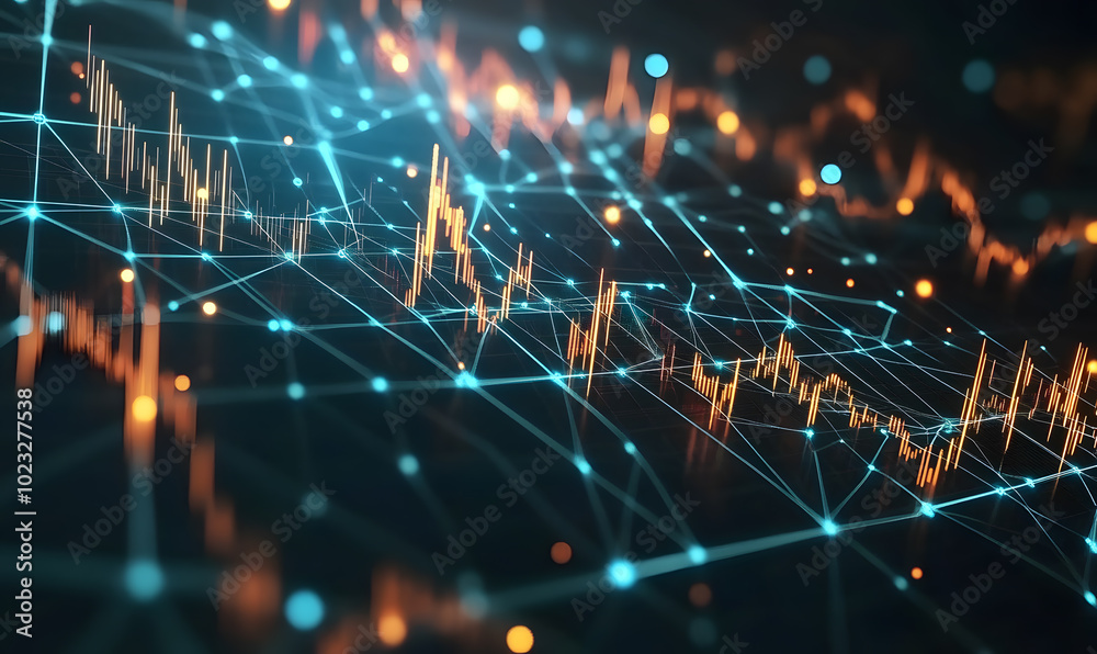 Futuristic Stock Market Chart with Glowing Data or Dynamic Financial Timeline for graphic background Futuristic Stock Market Chart with Glowing Data or Dynamic Financial Timeline for graphic background