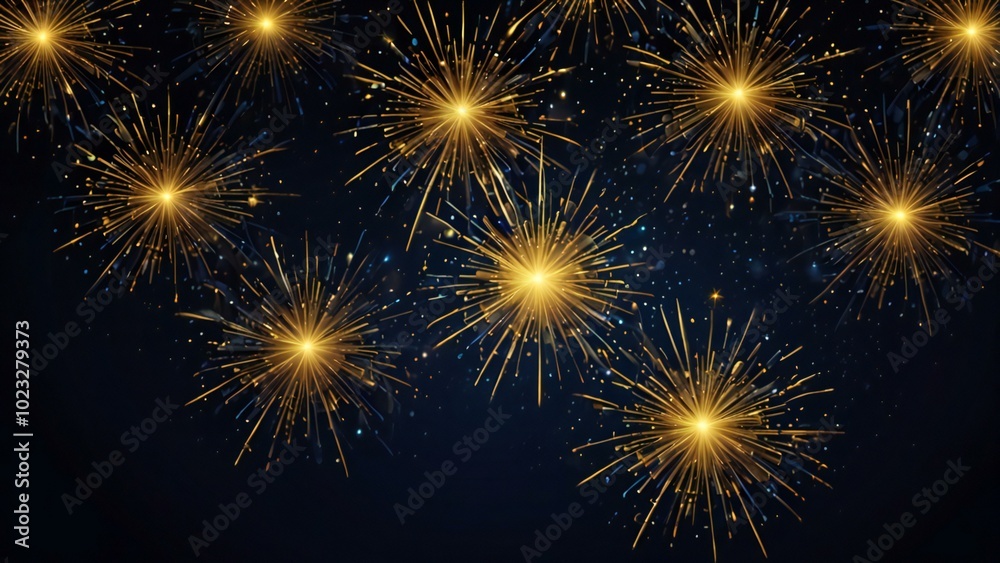 Naklejka premium fireworks on black background