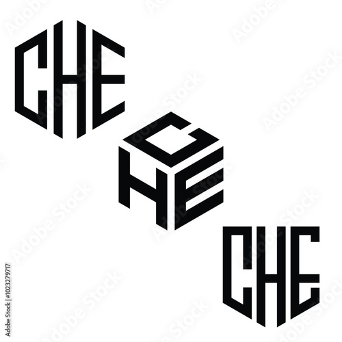 CHE Letter Mark Logo Design, Vector Design