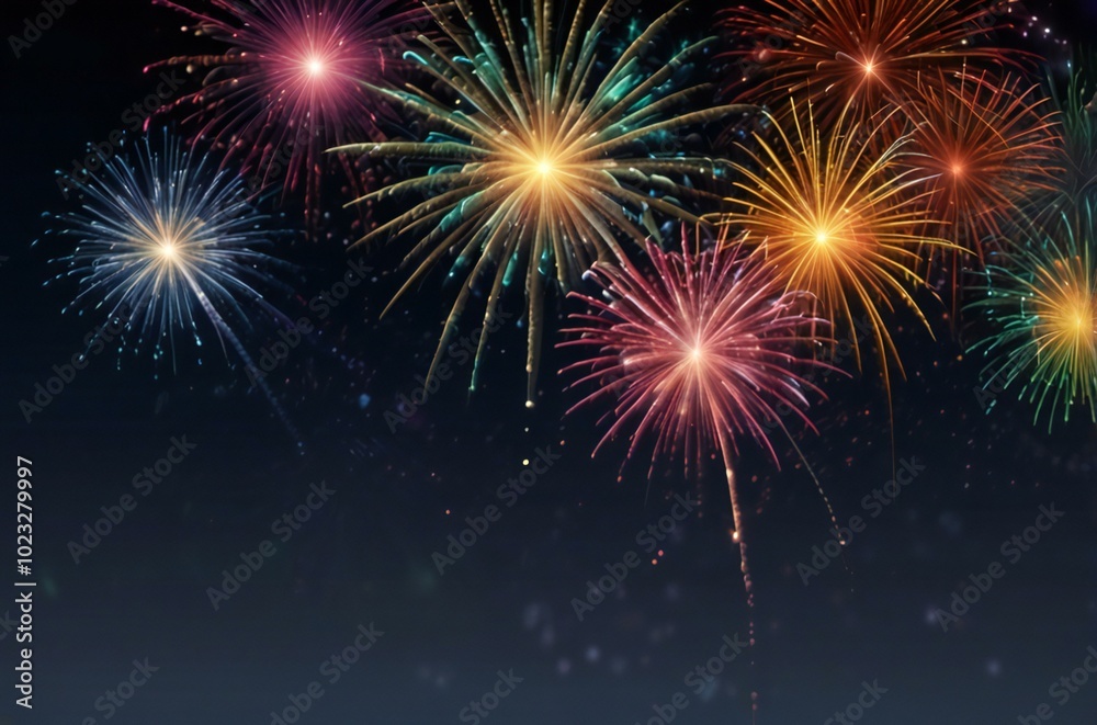 Fototapeta premium fireworks on the night sky