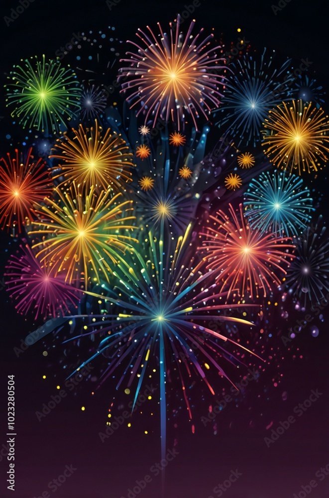 Fototapeta premium fireworks on the background