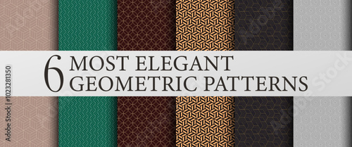 A set of six of the most elegant geometric seamless patterns, vector graphic