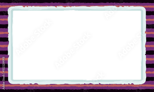 burlesque vaudeville grunge modern mid century cartoon mask frame rectangular panel with rough black purple stripes vector background design resource