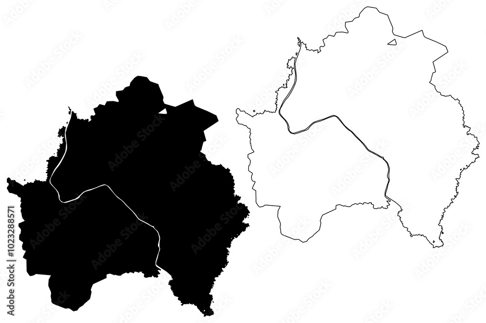 Anyang City (South Korea, Republic of Korea, ROK, Gyeonggi Province) map vector illustration, scribble sketch City of Anyang map Anyang City (South Korea, Republic of Korea, ROK, Gyeonggi Province) map vector illustration, scribble sketch City of Anyang map