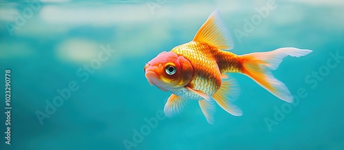 Goldfish Swimming in Aqua