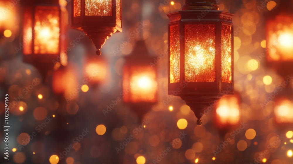 A beautiful array of red lanterns hanging in rows, softly lit from within, with a glowing backdrop of blurred golden sparkles and warm hues. A beautiful array of red lanterns hanging in rows, softly lit from within, with a glowing backdrop of blurred golden sparkles and warm hues.