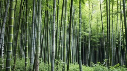 background with bamboo trees in a forest 