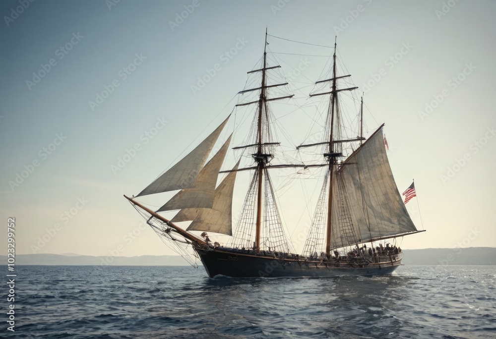 A pencil sketch of a sailing ship on calm waters, with detailed rigging and soft shading to enhance the tranquil mood. A pencil sketch of a sailing ship on calm waters, with detailed rigging and soft shading to enhance the tranquil mood.