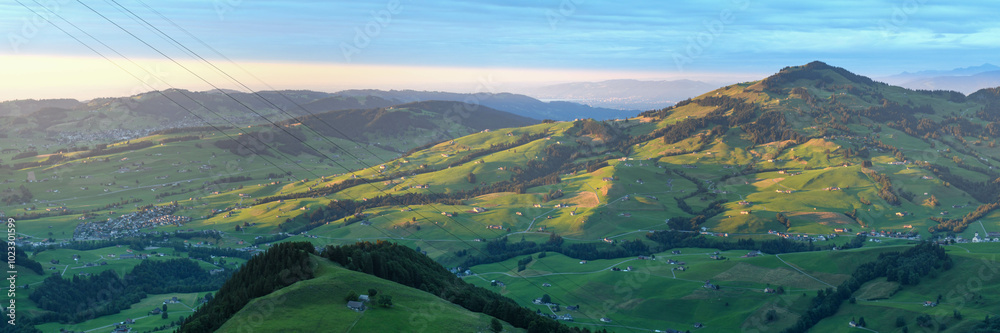 Fototapeta premium Panoramic view from Ebenalp in the Swiss alps