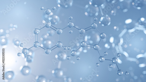 thiamine molecular structure 3d, vitamin b1, structural chemical formula view from a microscope
