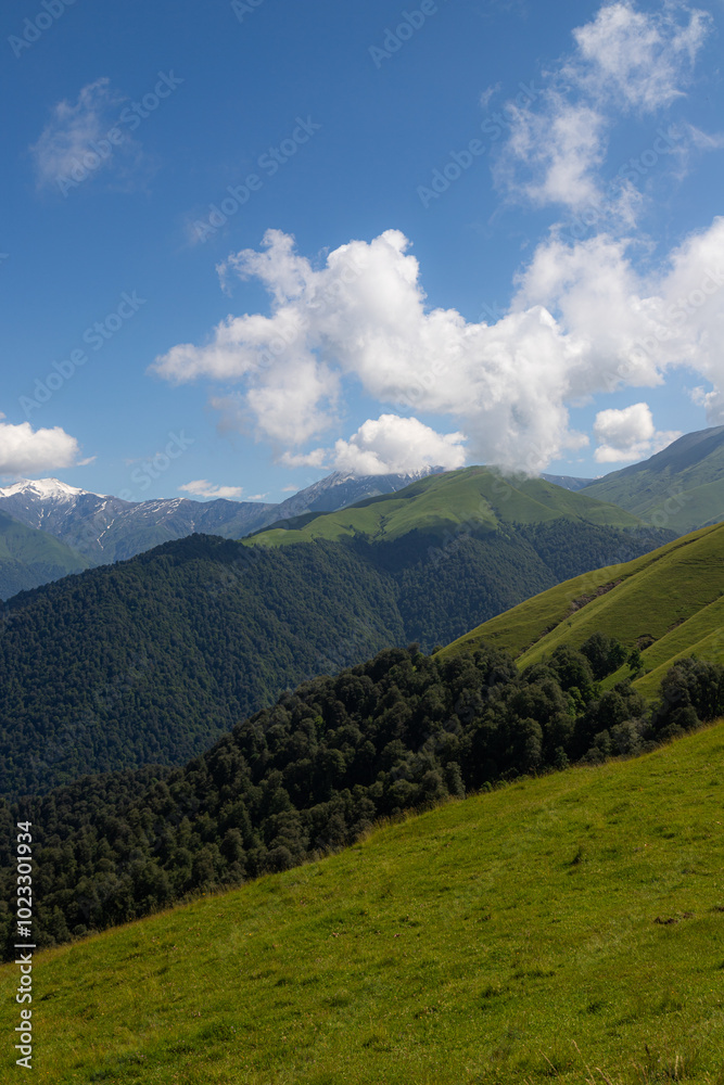 Fototapeta premium Magnificent views of the mountain village and nature of Azerbaijan