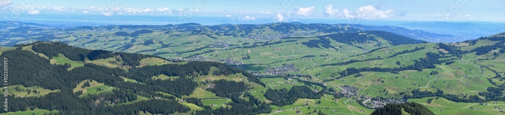 Panoramic view from Ebenalp in the Swiss alps Panoramic view from Ebenalp in the Swiss alps