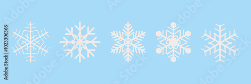 Snowflake set. On isolated background. Snowflake collection. Christmas icon. Frost. Vector illustration