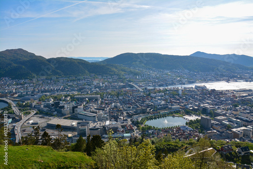 Vue panoramique de Bergen depuis le sommet