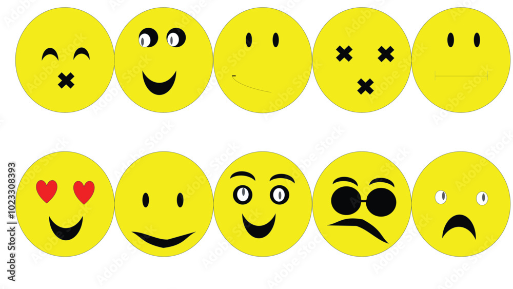 Cartoon face, happy, angry and sad emoji vectors Cartoon face, happy, angry and sad emoji vectors