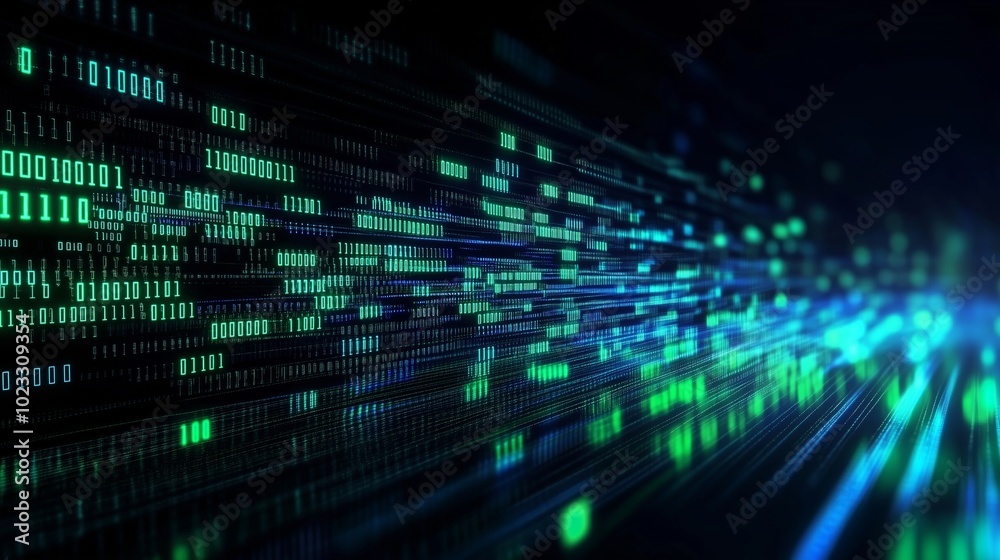 Visual Representation of Binary Data Flow with Light Patterns Visual Representation of Binary Data Flow with Light Patterns