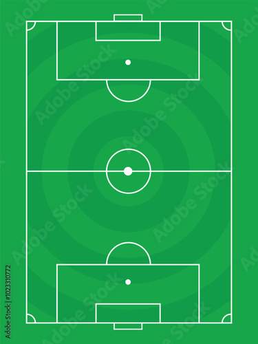 Soccer Football Field Round Circle Grass Vector Vertical