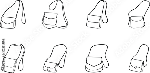 crossbody bag with long strap vector illustration of a stylish accessory across the body
