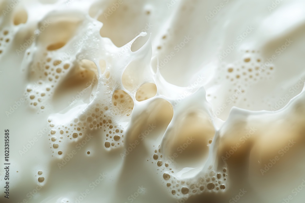 Milk foam forming bubbles and swirls abstract design Milk foam forming bubbles and swirls abstract design