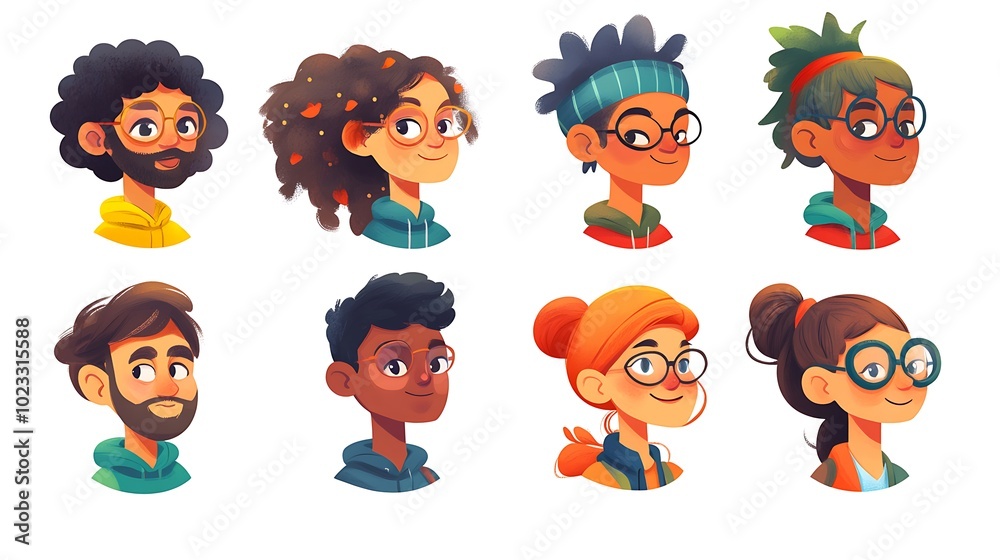 Diverse Character Clipart Collection for Creative Projects Diverse Character Clipart Collection for Creative Projects
