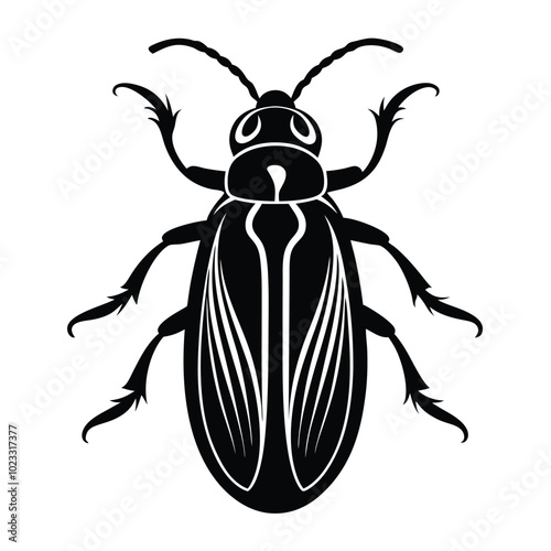 Click Beetle silhouette vector art