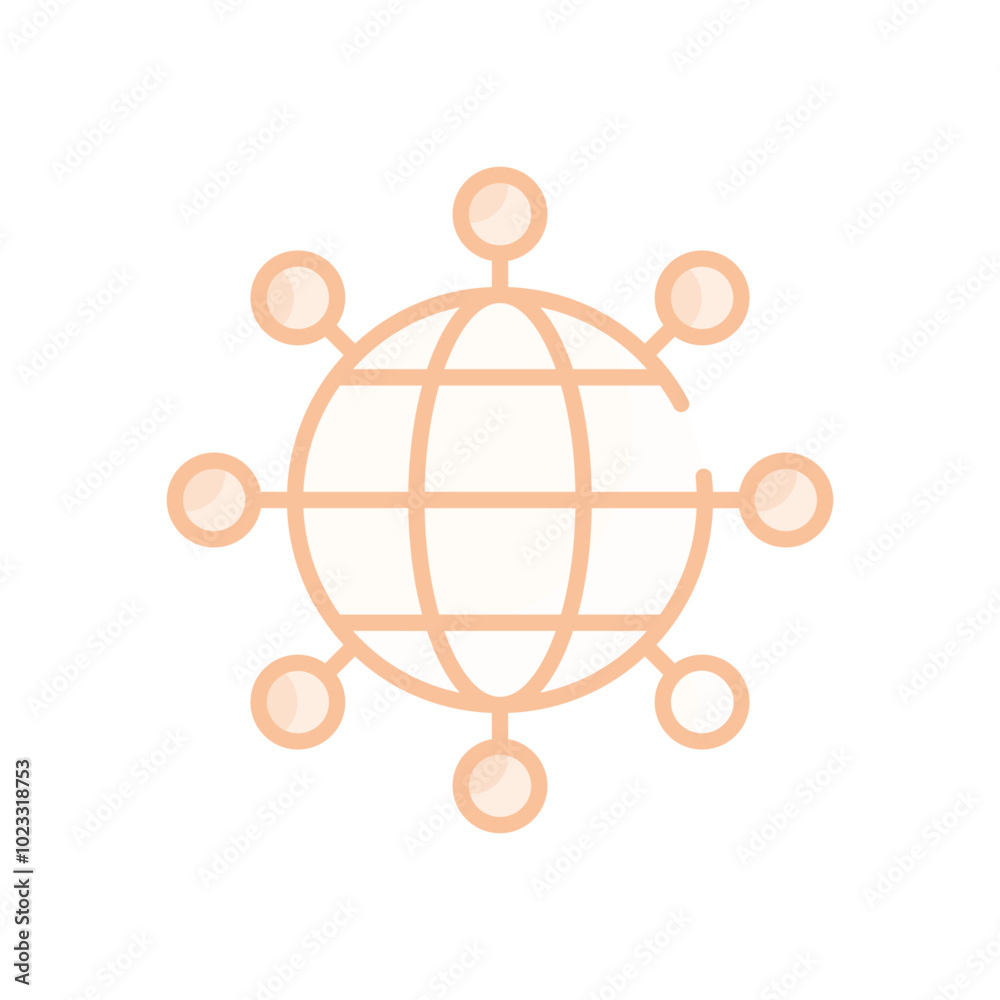 Connectivity Globe vector icon Connectivity Globe vector icon