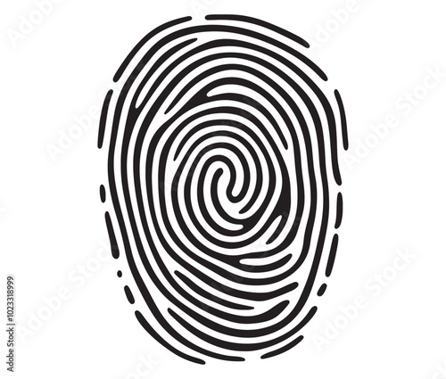 Fingerprint on a white, Fingerprint icon, Identification, Outline fingerprint vector