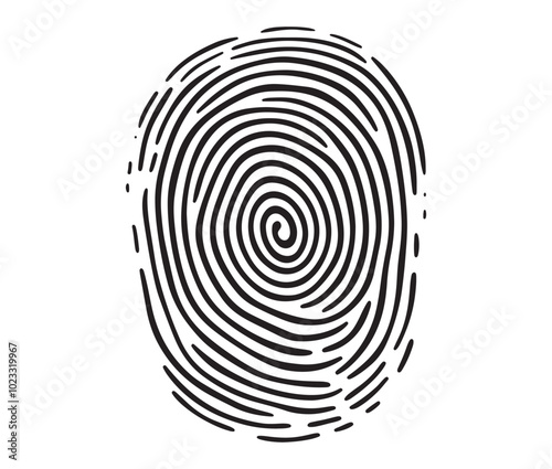 Fingerprint on a white, Fingerprint icon, Identification, Outline fingerprint vector