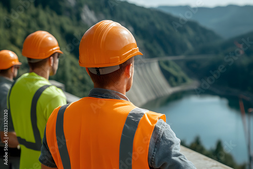 Workers at a Hydroelectric Plant Showcasing Teamwork | Collaboration and Efficiency in Renewable Energy Production