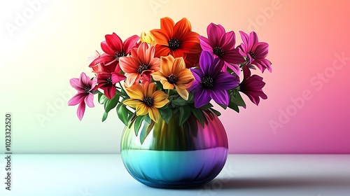 Vibrant Exotic Flower Bouquet in Hyperrealistic Style