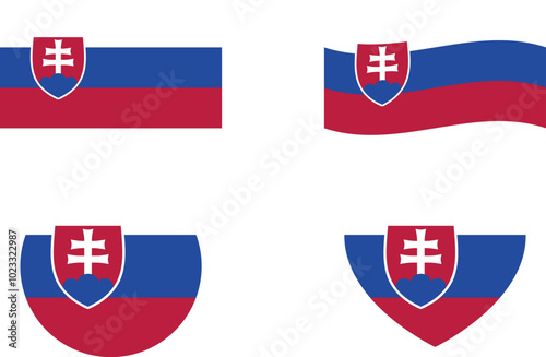 Slovakia flags set. Circle icon. waving flag. heart shape icon. Various designs Free Download Slovakia flags set. Circle icon. waving flag. heart shape icon. Various designs - GFXLoad