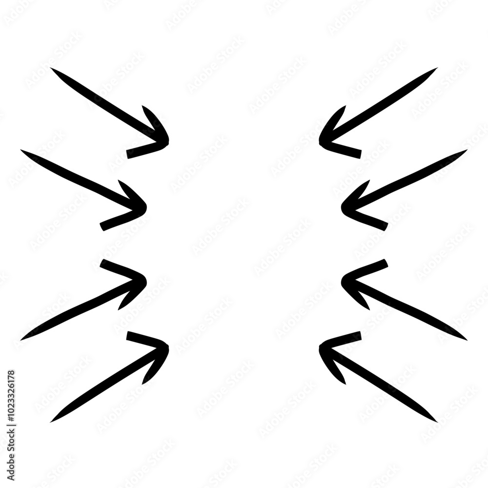 Hand drawn black vector arrows doodle Hand drawn black vector arrows doodle