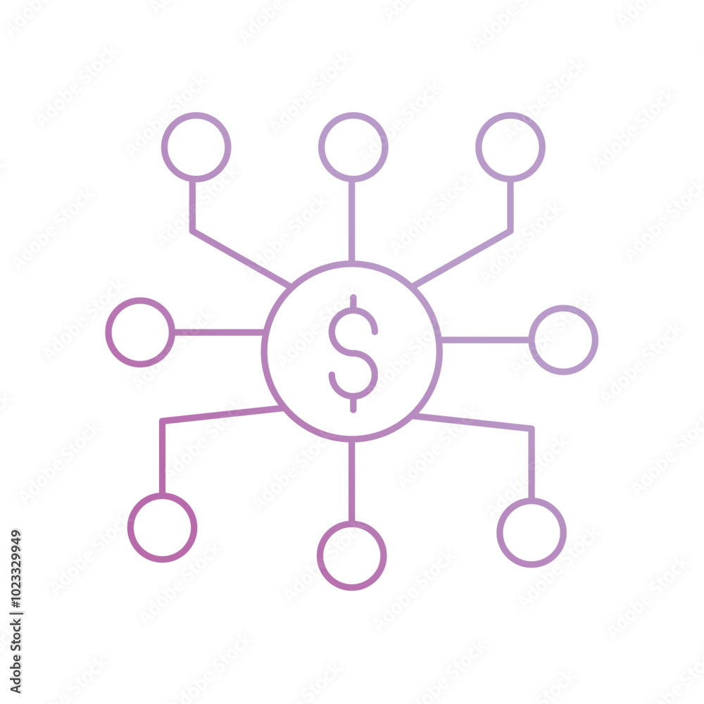 diversification gradient icon with white background vector stock illustration diversification gradient icon with white background vector stock illustration