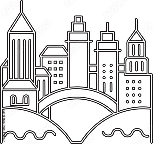 Minimalist Cityscape, City Vector